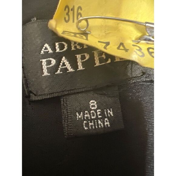 ADRIANNA PAPELL BLACK CAP SLEEVE STRETCHY KNEE LENGTH BANDAGE SHEATH DRESS 8 - Picture 9 of 12